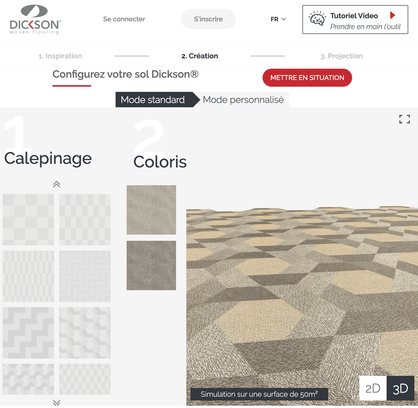 Création d'un calepinage Dickson Flooring