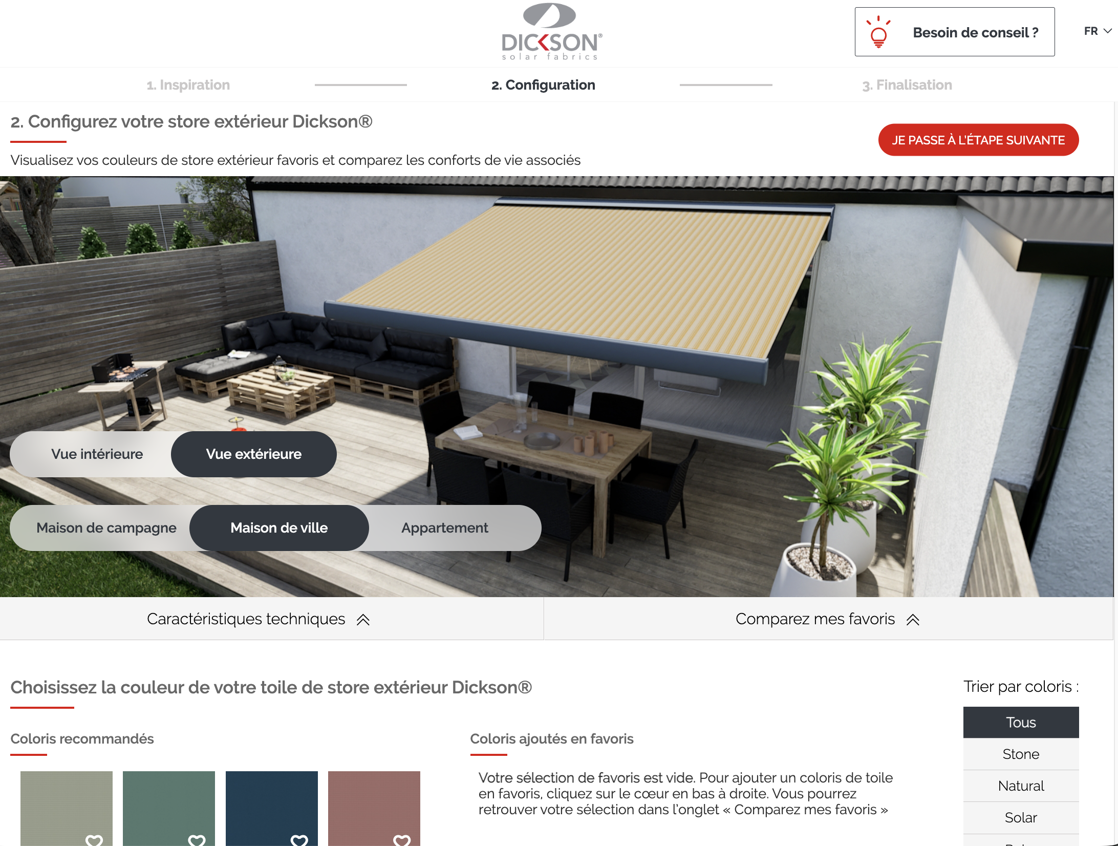Configuration du store Dickson version desktop